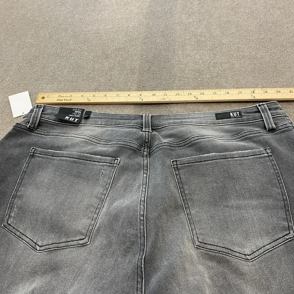 KUT From The Kloth Jeans Womens 20W Gray Donna Fab Ab High Rise Ankle Skinny - Picture 7 of 13
